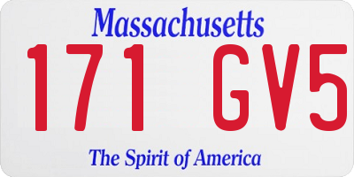 MA license plate 171GV5