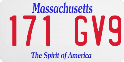 MA license plate 171GV9