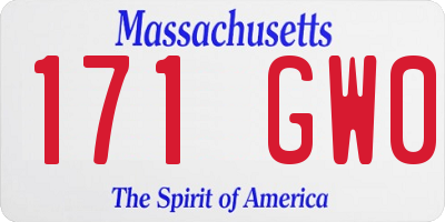 MA license plate 171GW0