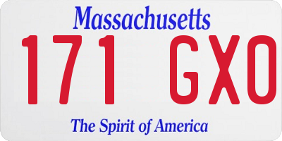 MA license plate 171GX0