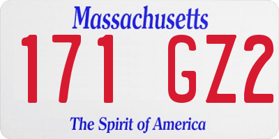 MA license plate 171GZ2