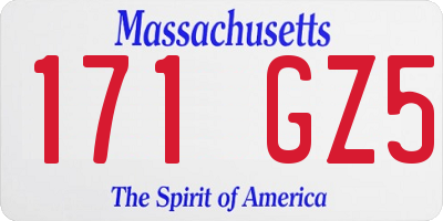 MA license plate 171GZ5