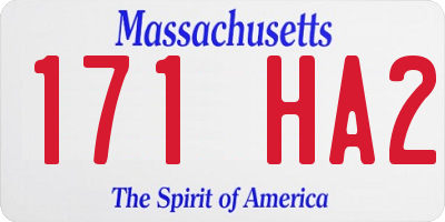 MA license plate 171HA2