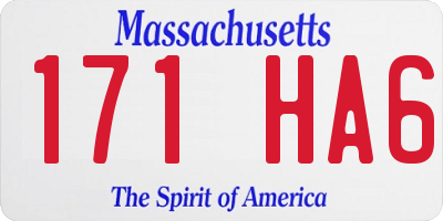 MA license plate 171HA6