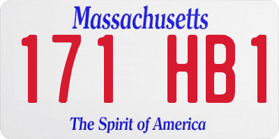 MA license plate 171HB1