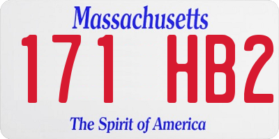 MA license plate 171HB2