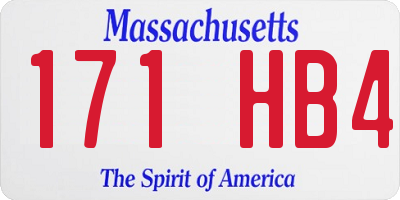 MA license plate 171HB4