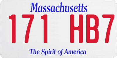 MA license plate 171HB7