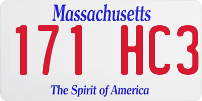 MA license plate 171HC3