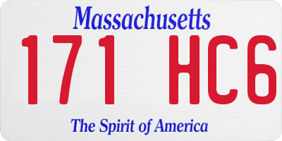 MA license plate 171HC6