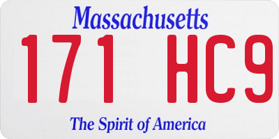 MA license plate 171HC9