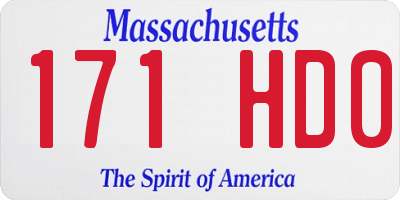 MA license plate 171HD0