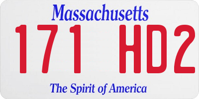 MA license plate 171HD2