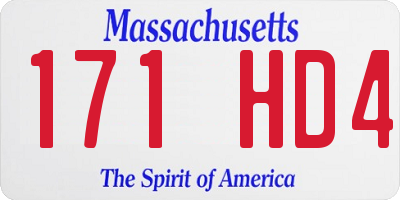MA license plate 171HD4