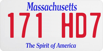 MA license plate 171HD7