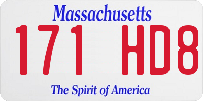 MA license plate 171HD8