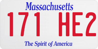 MA license plate 171HE2