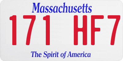 MA license plate 171HF7