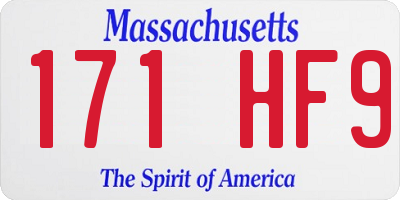 MA license plate 171HF9