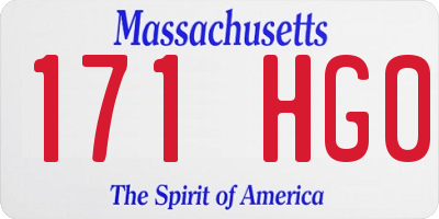 MA license plate 171HG0