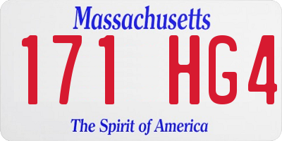 MA license plate 171HG4
