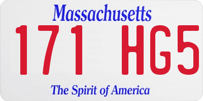 MA license plate 171HG5