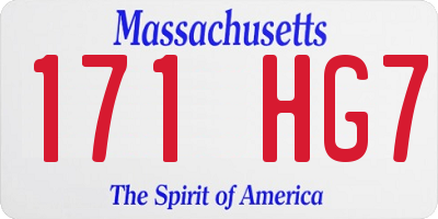MA license plate 171HG7