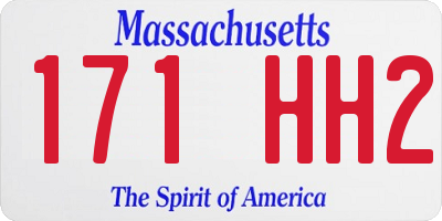 MA license plate 171HH2