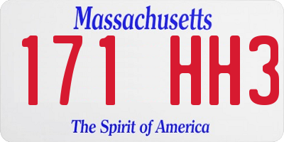 MA license plate 171HH3