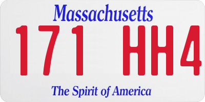MA license plate 171HH4
