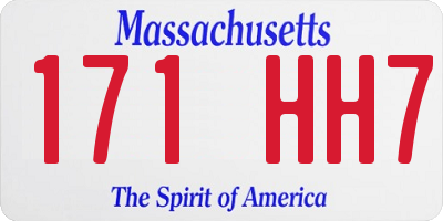 MA license plate 171HH7