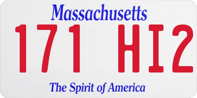 MA license plate 171HI2