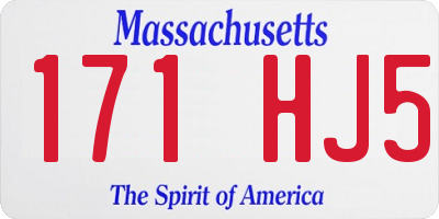 MA license plate 171HJ5