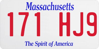 MA license plate 171HJ9