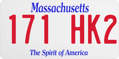 MA license plate 171HK2
