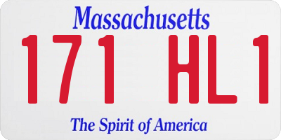 MA license plate 171HL1