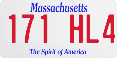MA license plate 171HL4