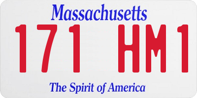MA license plate 171HM1