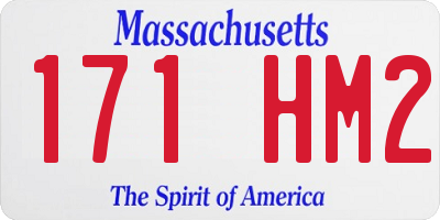 MA license plate 171HM2
