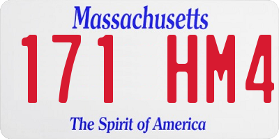 MA license plate 171HM4
