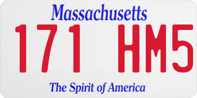 MA license plate 171HM5
