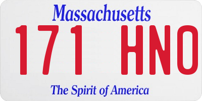 MA license plate 171HN0