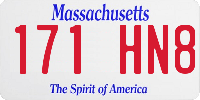 MA license plate 171HN8