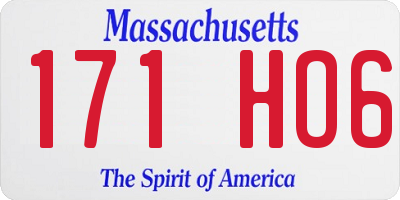 MA license plate 171HO6