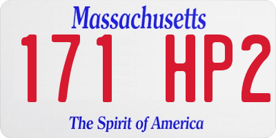MA license plate 171HP2