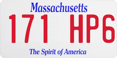MA license plate 171HP6