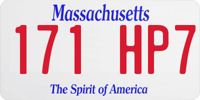 MA license plate 171HP7