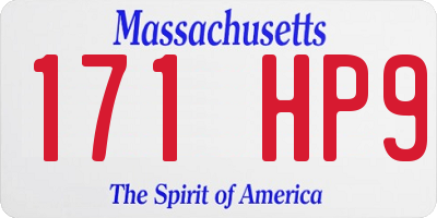 MA license plate 171HP9