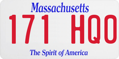 MA license plate 171HQ0