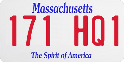 MA license plate 171HQ1